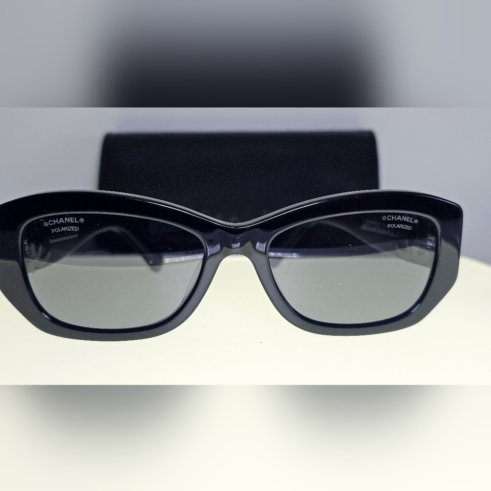 CHANEL CH5493A C.888/T8 Designer Sunglasses | Black Frame | Black & Grey Lenses - Picture 9 of 12